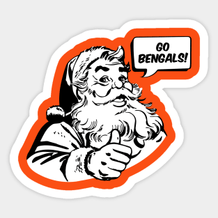 Retro Santa Claus Go Bengals Sticker